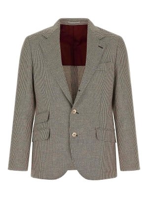 BRUNELLO CUCINELLI: blazers - Grey Cavallo Silk Blazer