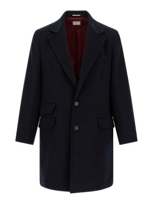 BRUNELLO CUCINELLI: トレンチコート - トレンチコート - ブルー