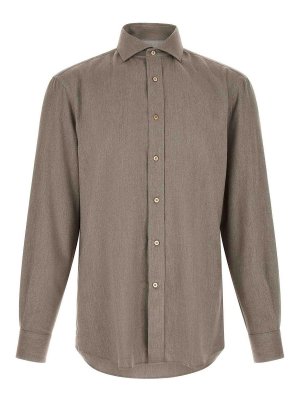 BRUNELLO CUCINELLI: shirts - Grey Herringbone Shirt