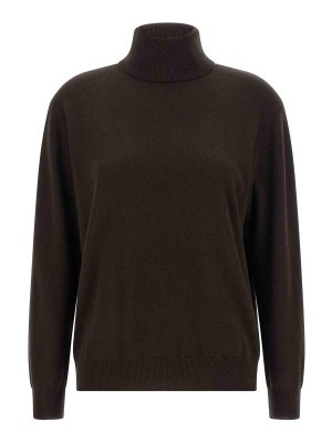 BRUNELLO CUCINELLI: Strickpullover mit Rundhalsausschnitt - Rundhalspullover - Braun