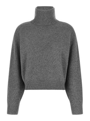BRUNELLO CUCINELLI: Strickpullover mit Rundhalsausschnitt - Rundhalspullover - Grau