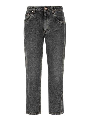 BRUNELLO CUCINELLI: straight leg jeans - Grey Monile Jeans