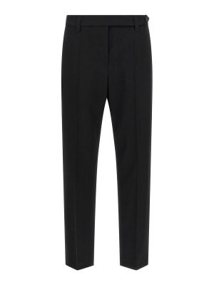 BRUNELLO CUCINELLI: casual trousers - Black Virgin Wool Tapered Trousers
