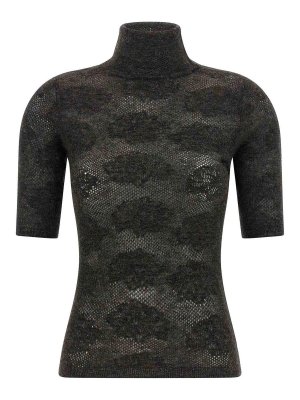 BRUNELLO CUCINELLI: crew necks - Brown Turtle-Neck Jumper