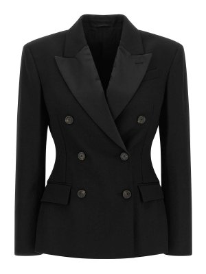 BRUNELLO CUCINELLI: blazers - Black Double-Breasted Blazer