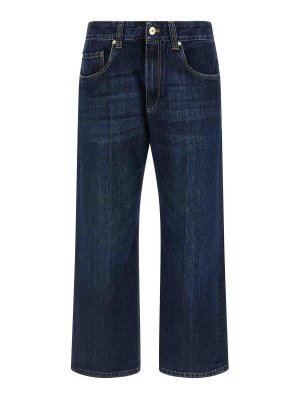BRUNELLO CUCINELLI: straight leg jeans - Blue Cropped Jeans