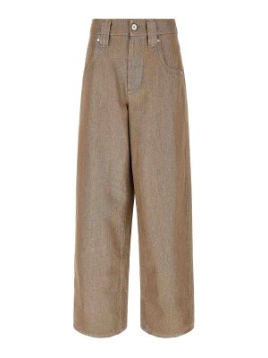 BRUNELLO CUCINELLI: straight leg jeans - Beige Baggy Denim Jeans