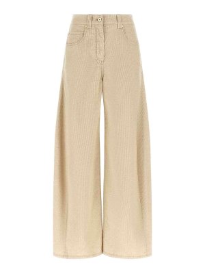 BRUNELLO CUCINELLI: casual trousers - Beige The Wide Barrel Trousers