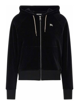 BURBERRY: Felpe e maglie - Felpa con cappuccio Vesper in velluto nero