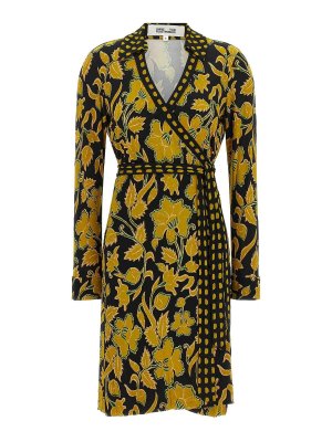 Diane von Furstenberg: knee length dresses - Yellow Tamara Viscose Dress