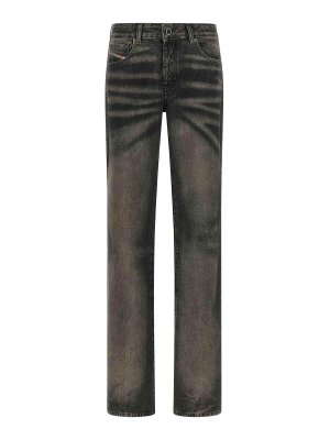 DIESEL: straight leg jeans - Black D-Liet-Fsj Cotton Jeans