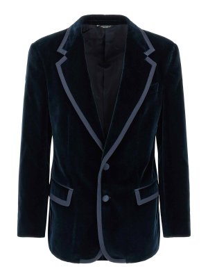 DOLCE & GABBANA: blazers - Blue Sicilia Tuxedo Blazer