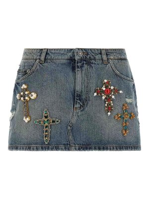 DOLCE & GABBANA: Knielange und Midi Röcke - Midirock - Blau