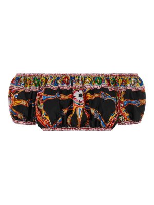 DOLCE & GABBANA: Top e canotte - Top in cotone Carretto multicolore