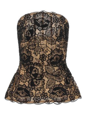 ELIE SAAB: abiti da sera - Abito corsetto in pizzo guipure nero
