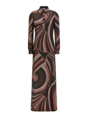 EMILIO PUCCI: Knielange Kleider - Knielanges Kleid - Dunkelrot