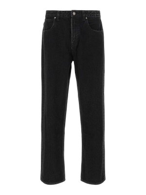 ENTIRE STUDIOS: straight leg jeans - Black Seth Cotton Jeans