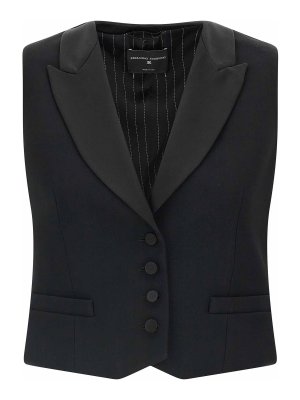 ERMANNO SCERVINO: maglieria gilet - Gilet da smoking nero
