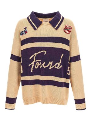 FOUND: crew necks - Multicolour Varsity Jumper