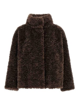 HERNO: casual jackets - Brown Tocco Faux-Fur Jacket