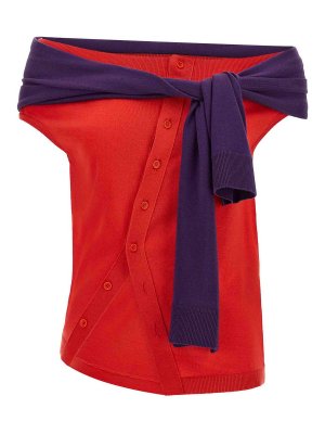 J.W. ANDERSON: Top e canotte - Canotta in lana merino con spalle scoperte