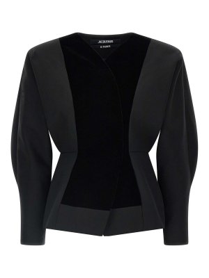JACQUEMUS: giacche blazer - Blazer in lana nera La Veste Paloma