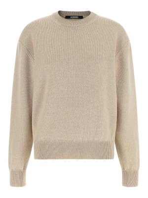 JACQUEMUS: crew necks - Beige La Maille Moulin Merino Wool Jumper