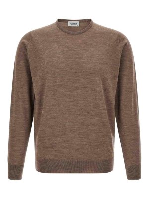 JOHN SMEDLEY: crew necks - Beige Marcus Merino Wool Jumper