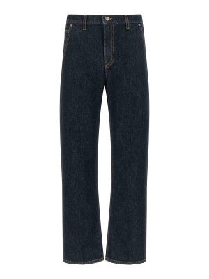 KHAITE: straight leg jeans - Blue Rossi Cotton Jeans