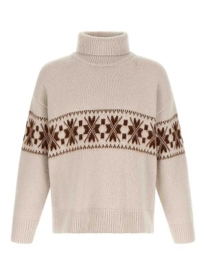 KITON: Turtlenecks & Polo necks - White High Neck Jumper