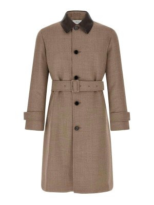 LARDINI: trench coats - Beige Le Origini Virgin Wool Trench Coat