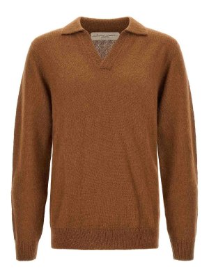 LARMERI STUDIO: polo shirts - Brown Cash Polo Shirt