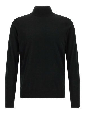 LARMERI STUDIO: maglia a collo alto e polo - Maglione Lupo Merino Lupetto Nero