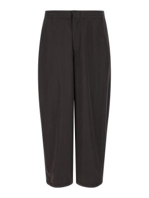 LEMAIRE: casual trousers - Brown Jogger Wool Trousers