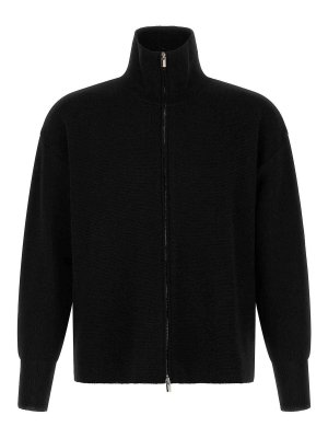 MA'RY'YA: crew necks - Black Zip Jumper