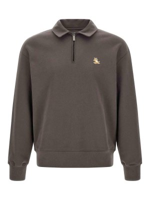 MAISON KITSUNÉ: Sweatshirts & Sweaters - Grey Chillax Fox Sweatshirt