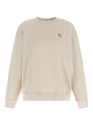 MAISON KITSUNÉ: Felpe e maglie - Felpa girocollo in cotone beige