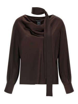 Max Mara: blouses - Brown Fiocchi Silk Blouse