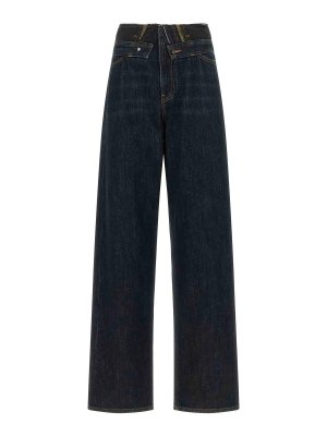 MM6 MAISON MARGIELA: ストレートジーンズ - ストレートジーンズ - White Stitch Line