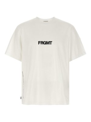 MONCLER: t-shirts - White Moncler X Fragment T-Shirt