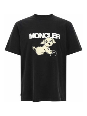 MONCLER: t-shirts - Black Moncler X Fragment T-Shirt