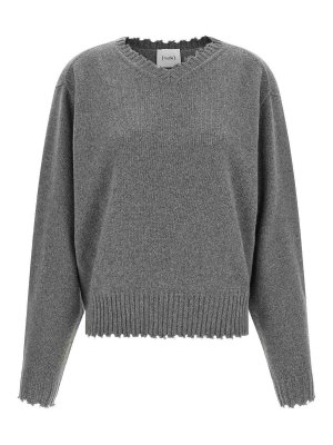 Nude: Strickpullover mit Rundhalsausschnitt - Rundhalspullover - Grau