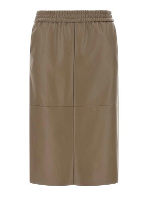 Nude: Knielange und Midi Röcke - Midirock - Beige