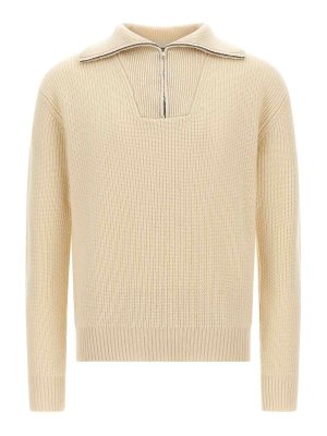OLIVER LATTUGHI: Strickpullover mit Rundhalsausschnitt - Rundhalspullover - Weiß