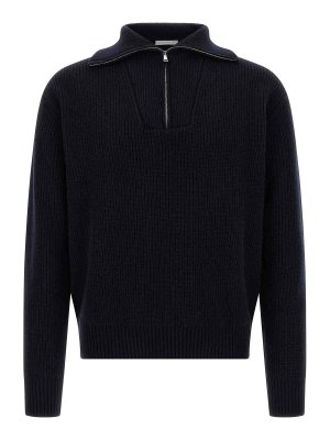 OLIVER LATTUGHI: Strickpullover mit Rundhalsausschnitt - Rundhalspullover - Blau