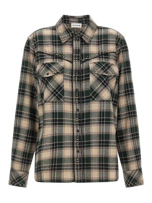 P.A.R.O.S.H.: camicie - Camicia da cowboy verde in cotone
