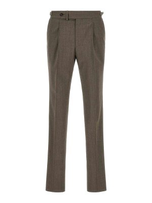 PAL ZILERI: casual trousers - Brown Wool Tailored Trousers
