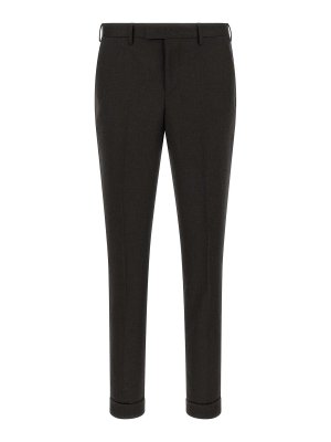 PT TORINO: casual trousers - Brown Master Virgin Wool Trousers