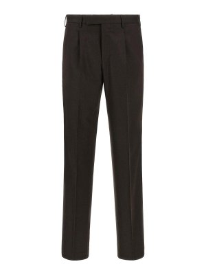PT TORINO: casual trousers - Brown Samuel Wool-Cashmere Trousers