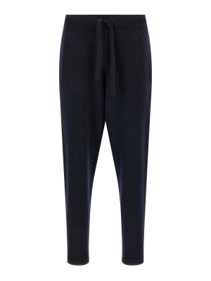 ROBERTO COLLINA: tracksuit bottoms - Blue Merino Wool Joggers Trousers